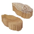 thumbnail image 3 of IBA Indianbeautifulart Textile Printing Block Asian Paisley Block Hand Carved Wooden Stamp Wood Block Printing Textile Stamps For Fabric/ Pottery Blocks,3 Inch, 3 of 6