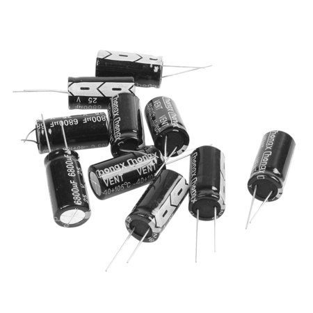 

10 Pcs 16mm x 30mm 6800UF 25V Polarized Radial Electrolytic Capacitor