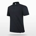 thumbnail image 3 of IYTR Mens Sports T Shirts Summer Fashion Short Sleeve T Shirts Comfy Button Up Lapel Plus Size Leisure Sports Shirts Casual Solid Color Black XXXL, 3 of 7