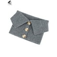 thumbnail image 3 of PULLIMORE Women Fake Turtleneck Scarf Detachable Button Down Knit High Collar Neck Warmer (Gray), 3 of 7