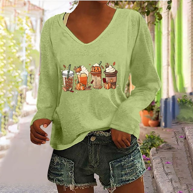 Qertyioot Christmas Chandail en Molleton pour Femmes Mode Décontractée Manches Longues Col en V Pull