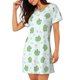 thumbnail image 2 of Easygdp Kawaii Frogs Camisón de manga corta para mujer, informal, estampado, 2 of 6