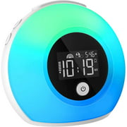 iYeHo Music Wake Up Light with Bluetooth Speakers, Alarm Clocks for Bedrooms,Dimmable Color Changing Night Light,Alarm