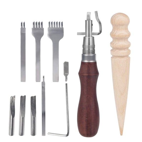 ROSENICE 1 Set Leather Crafting Tools Supplies Starter Kit for Leather Stitching