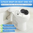 thumbnail image 2 of 2 Pack Snap-In Seat Disc & 1 Pcs Flush Valve Chain, Compatible with American Standard 033643-0070A, Universal Fit Heritage Series Toilets One Piece Model - #2031, Professional Grade, 2 of 6