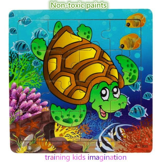 Wooden Educational Puzzle Set for Kids 16-Piece Learning Toys to Critical Thinking and Problem Solving Skills for Early Education
