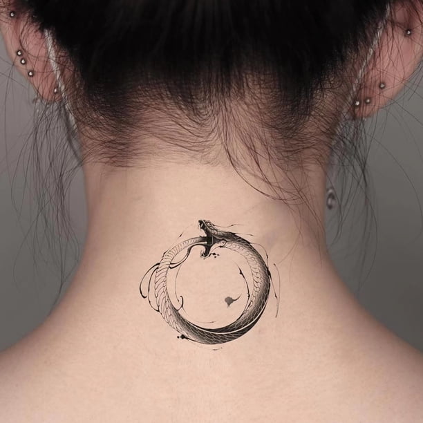 1 sheet Long-Lasting Dragon Ring Tattoo Sticker - Waterproof and Temporary