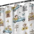 thumbnail image 3 of White Highland Cow Car Flower Pattern Shower Curtain 36"x72" ,Bathroom Decorative Shower Curtains Set with 12 Hooks,Modern Waterproof Washable Shower Curtain, 3 of 6