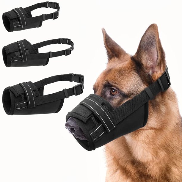 Bozales suaves para perros Cubierta para la boca del perro - Bozales ajustables para perros medianos grandes Transpirables y bebibles para morder Ladrar Masticar Comer Xemadio ZJWJ786-1
