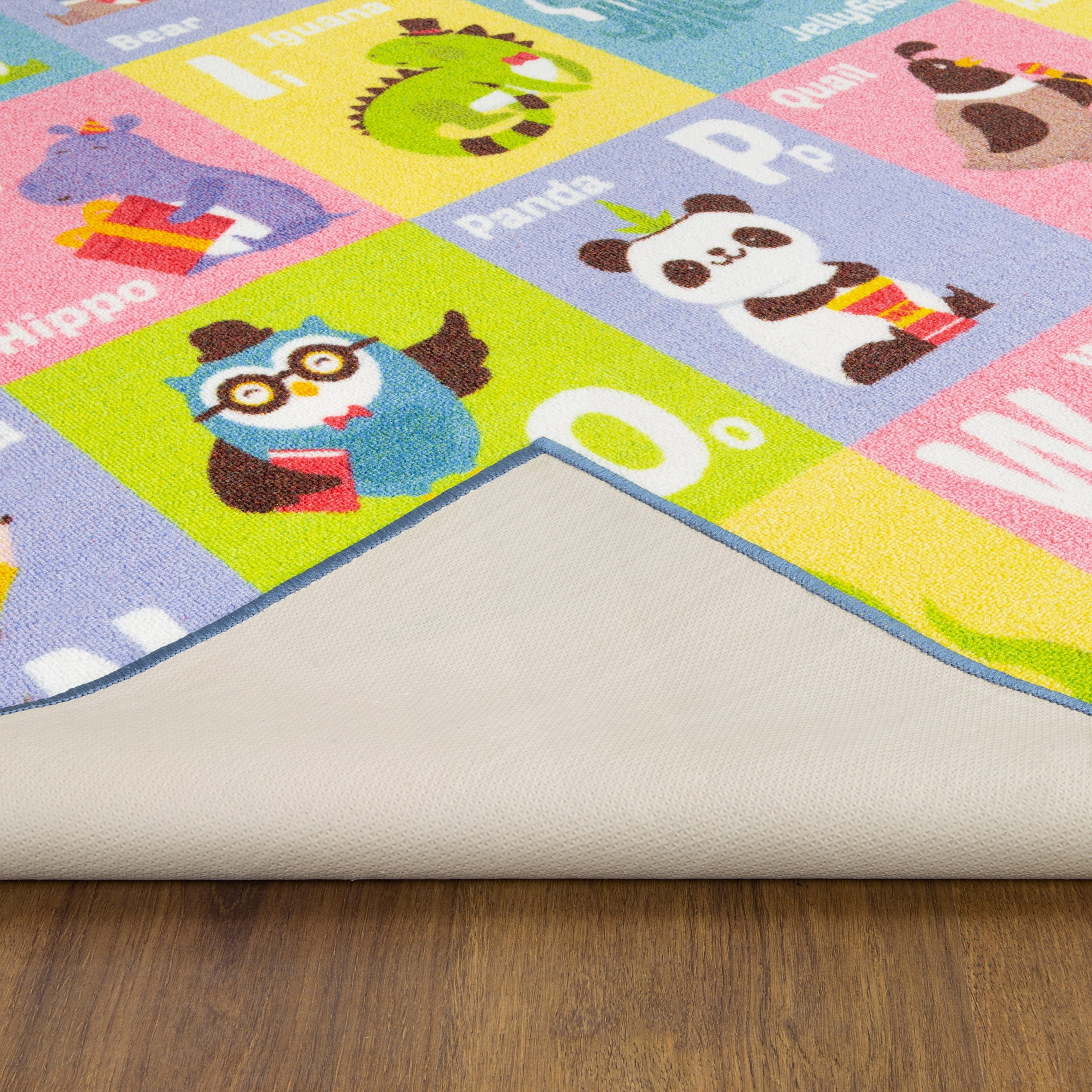 KC Cubs Kids Area Rug, ABC Alphabet Animal, Educational Rug for Classroom, Playroom, Bedroom, Nursery Room, Kindergarten (5x7)