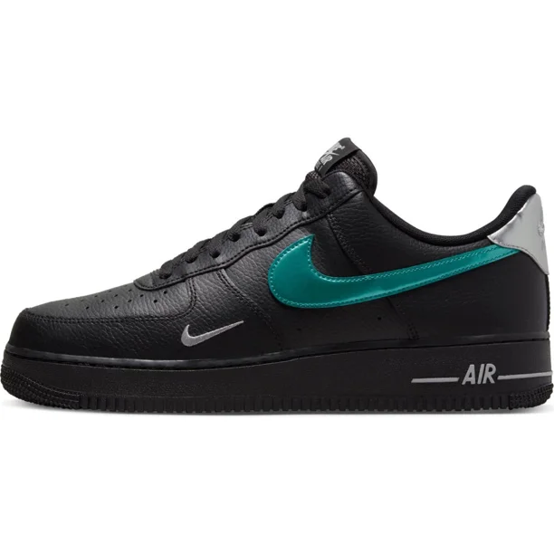 Ni&ke Air Force 1 07 Low Black Blue Lightning Sneakers Top One Trainers Men Size