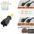 thumbnail image 4 of [Cable adaptador] Plugrand 4 en 1, 15 A, 125 V a 20 A, 250 V, 1 pie, 4 of 6