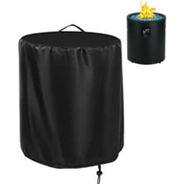 Ultifore Round Fire Pit Cover, 24 Inch Waterproof Outdoor Propane Fire Column Cover For 23 Inch Cylinder Firepit, Patio Fireplace Cover - 24"D x 27"H