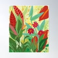 thumbnail image 2 of Lush Colorful Garden Illustration Poster Wall Art, Modern Wall Decor For Living Room Bedroom, 16x24 UNFRAMED, 2 of 3
