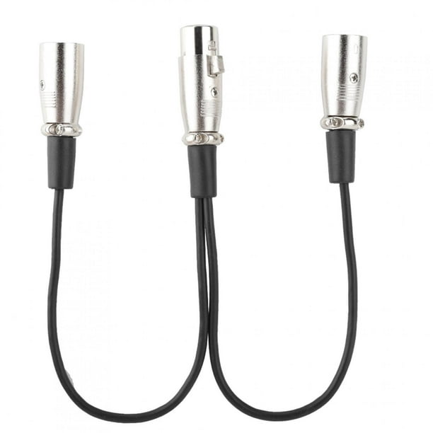 Conector hembra XLR de 30 cm a adaptador divisor de cabeza doble macho Cable de extensión de micrófono de Audio para Canon