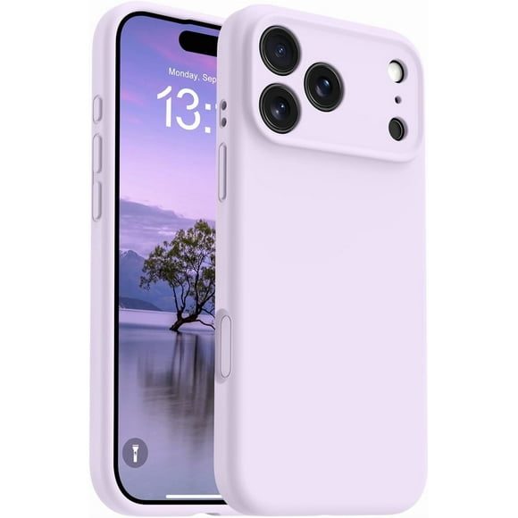 FANGQIULI Magnétique pour iPhone 17 Pro Étui, Étui de Téléphone Mobile Classique en Silicone Liquide, Bouton de Contrôle de Caméra Intégré, Doublure en Microfibre Anti-Rayures