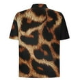 thumbnail image 5 of snilers Big and Tall Linen Shirts for Men Breathable Button Down Collared Casual Tops Summer Beach Hawaii Leopard Print Short Sleeve Blouses, 5 of 5