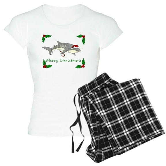 CafePress - Xmas Whale Shark Pajamas - Women's Short Sleeve Print T-Shirt and Pants Light Cotton Pajama Set