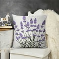 thumbnail image 2 of YINGXI Purple Lavender Flowers Pillowcases Floral Vector Illustration Art Painting Pillow Case Decorative Throw Pillow Cover for Home Sofa Office 12x12in, 2 of 5
