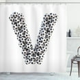 thumbnail image 1 of Ambesonne Letter V Shower Curtain, Sport Theme Alphabet, 69"Wx84"L, Black and White, 1 of 3