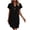 Black, variant on Women's Casual V Neck Short Sleeve Mini Dress Soft 100% Polyester for Party Wedding Daily Wear According to Asian Size Chart