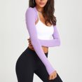 thumbnail image 4 of mihongmao Winter Jackets for Women, Fashion Deals Women Sports Long Sleeve Yoga Dance Shawl Fitness Solid Color Cardigan,Womens Plus Size Clearance $5 Purple L, 4 of 8