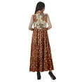 thumbnail image 4 of Moomaya Robe d'Été Longue Imprimée pour Femmes en Rayonne Sans Manches, 4 of 4