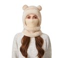 thumbnail image 6 of DAMAI 3 in 1 Beanie Hat with Scarf and Mask, Women's Outdoors Windproof Scarf Hat, Ski Mask Fleece Balaclava, Windproof Warm Adjustable with Fleece Lining Hat, 6 of 8