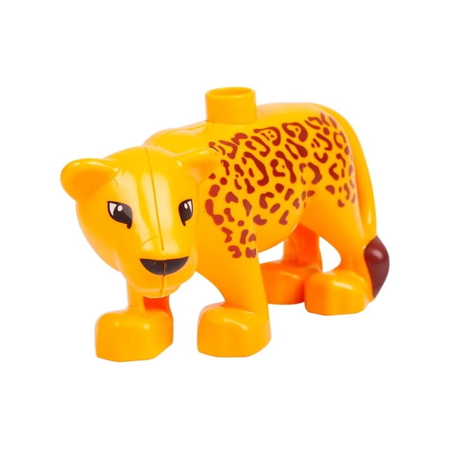 Bloques de construcción granulares grandes, animales, tigre, panda, león, mono, escena de combinación gratuita, accesorios de plástico
