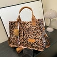 thumbnail image 4 of Women Canvas Shoulder Bag Fashion Top Handle Bag Large Capacity Crossbody Bag Leopards Print Messengers Bag Handbag, 4 of 9