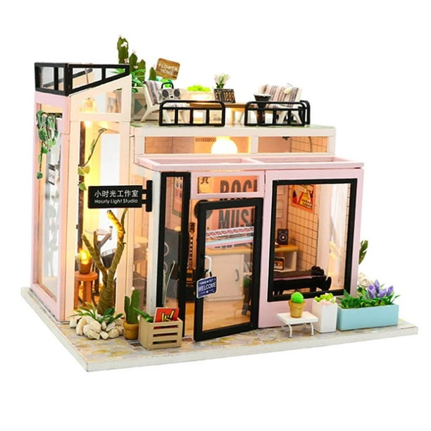 1/24 DIY Miniature Dollhouse with Light Model, Toy 