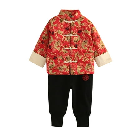 

KI-8jcuD Boys Outfit Toddler Kids Baby Girl Boy Calendar Chinese New Year Tang Suit Red Hanfu Long Sleeve Quilted Shirt Tops Winter Warm Lined Pants Set Outfits Sweat Suit Shirt Bodysuits Bab