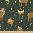 thumbnail image 2 of Ambesonne Bohemian Fabric by the Yard Upholstery, Deer with Flower Moon Art, 1 Yard, Pale Cinnamon and Mustard, 2 of 5