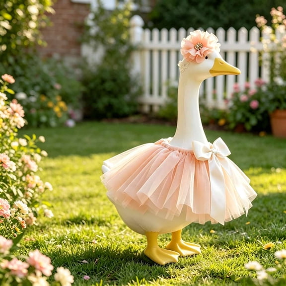 YingYouFu Goose Puffy Skirt Outfit Set, Garden Goose Clothing Skirt for Outdoor Statue Decor, Decorative Goose Outfit for Garden, Yard, Decoration