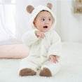 thumbnail image 3 of URMAGIC Newborn Baby Jumpsuit Hooded Fleece Rompers Long Sleeve Onesies Outwear Outfits 0-12 Months, 3 of 18