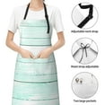 thumbnail image 6 of Lsque Flowers And Turquoise Wooden Waterproof Apron Chef Aprons for Men Heavy Duty Chemical Work Apron Extra Long Grilling Aprons with Adjustable Bib Apron, 6 of 9