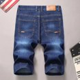 thumbnail image 2 of Pantalones vaqueros cortos para hombre, talla grande, medio oversize, pantalones cortos de mezclilla para hombre, bermudas largas, diseñador azul, lujo, oferta, moda coreana popular, 2 of 5
