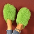 thumbnail image 6 of Juosiy Women's Furry Slippers Flat Cute Fluffy Bedroom Indoor Outdoor Long Hair Slip on Slide Shoes, 6 of 9