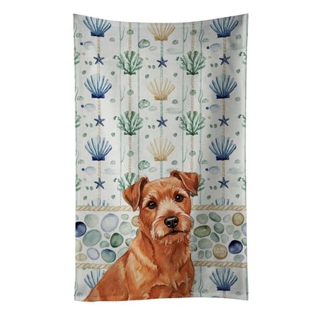 Carolines Treasures WDK7130KTWL 25 x 15 in. Red Norfolk Terrier Coastal Sea Glass Kitchen Towel