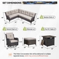 thumbnail image 3 of Bellefurn Patio Furniture Set with Fire Pit,9-Piece Outdoor Conversation Set with Patio Swivel Chairs Sectional Sofa and 2 Ottomans Side Table for Balcony, Porch, Garden, 3 of 11