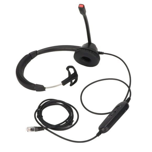 RJ9 Single Ear Headset,Cell Phone Headset Customer Service Headset Fixed Line VOIP Phone Headset With Mic Mute Speaker Volume Adjustment For Telemarketing Call Center