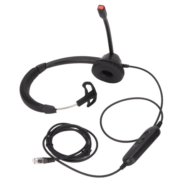 RJ9 Business Headset, Strong Structure Cell Phone Headset Comfort With Noise Canceling Mic For Truck Driver For Conference Call