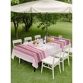 thumbnail image 5 of 52x70 Inch Outdoor Tablecloth with Umbrella Hole Zipper Rectangle Pink Ombre Stripe Rectangular Tablecloths Outside Waterproof Farmhouse Simple Striped Patio Table Cloth Cover for Picnic Party, 5 of 8