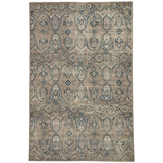 Hand-Knotted Medallion Area Rug in Gray and Navy (10 ft. L x 8 ft. W)