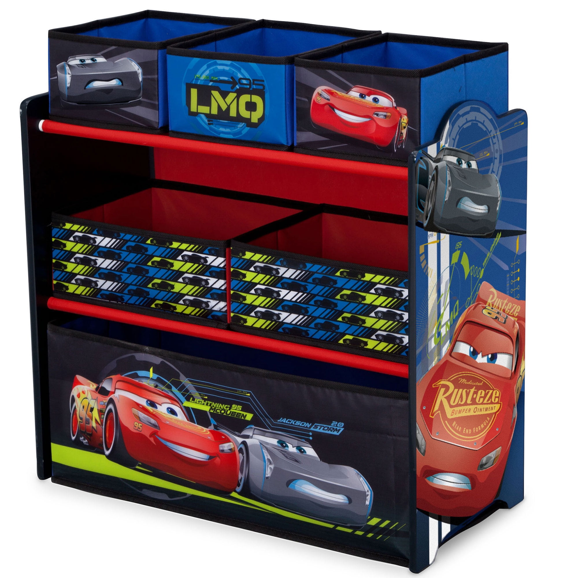 Delta Children Disney Pixar Cars Different Sized Bins Toy Storage  Organizer
