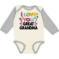 thumbnail image 3 of Inktastic I Love You Great Grandma with Flowers Girls Long Sleeve Baby Bodysuit, 3 of 5