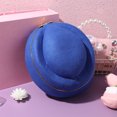 thumbnail image 4 of BRIGHTFUFU Sombrero de azafata de aire para mujer Sombrero de asistente de vuelo de lana Gorra de azafata para disfraz Cosplay Interpretación musical - Talla M (azul real), 4 of 7