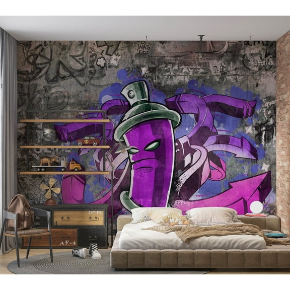 Tiptophomedecor Street Art Wallpaper Wall Mural - Graffiti Spray Can