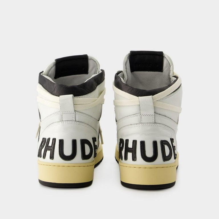 スニーカー RHUDE Rhecess Hi Sneakers - Rhude - Leather - White/Black Rhude Rhecess Hi Sneakers - Leather - Black/White White