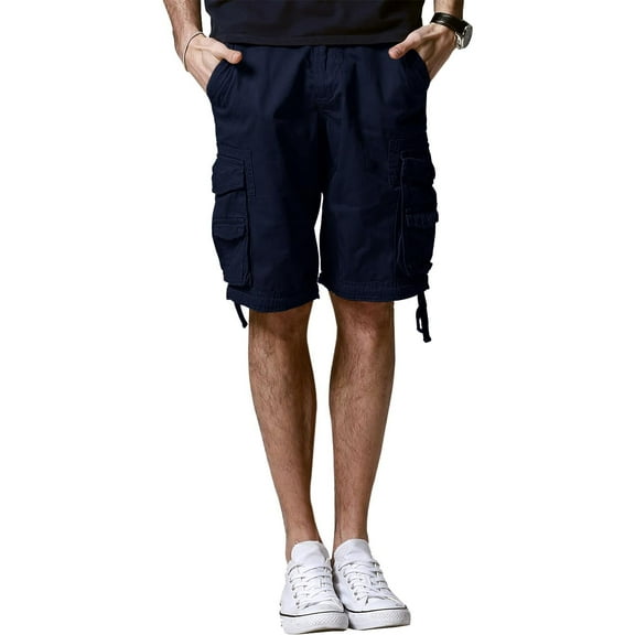 Matchstick Men's Cotton Cargo Shorts Loose Utility Outdoor Shorts with Multi Pockets, Sizes S-6XL